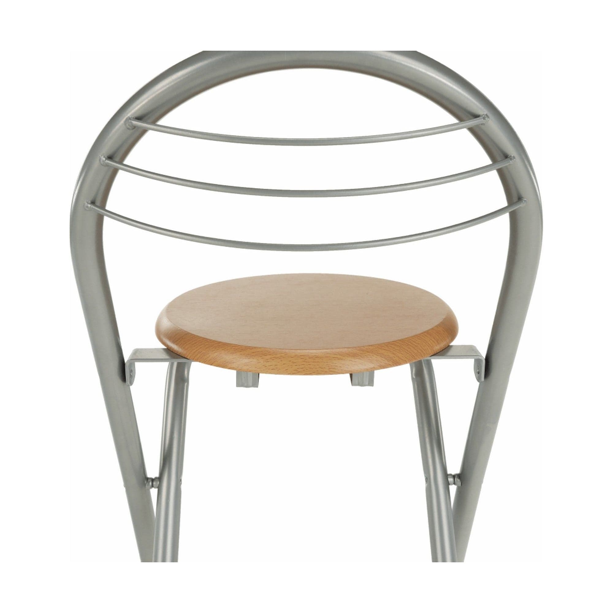 Scaun bar BOXER, stejar/aluminiu, 36x44x80 cm