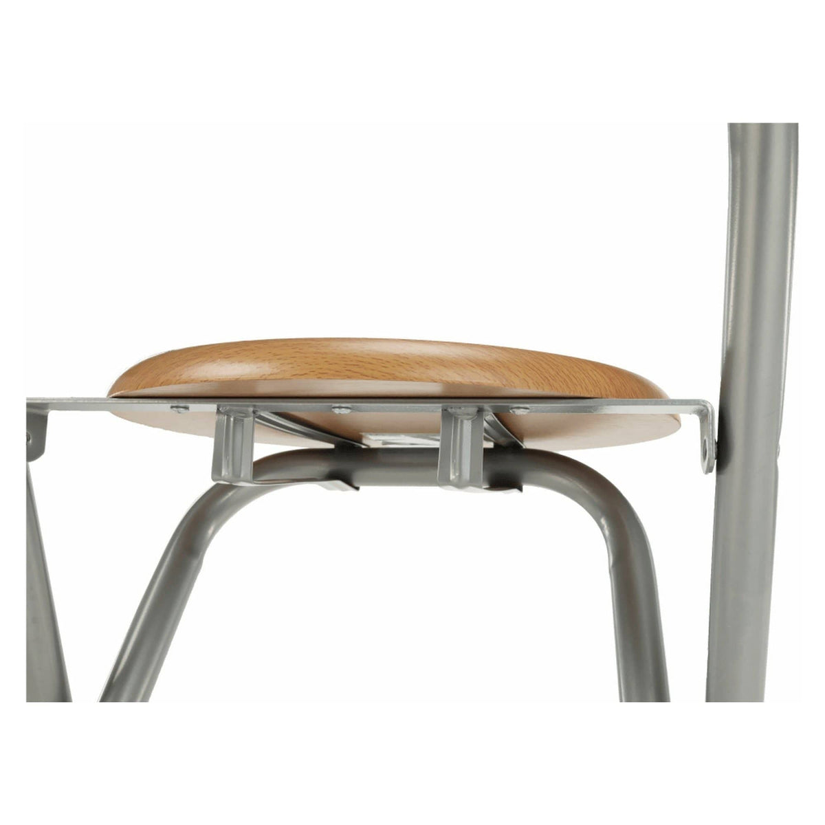 Scaun bar BOXER, stejar/aluminiu, 36x44x80 cm