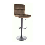 Scaun bar C105, bej inchis - Bluvel 40/negru, stofa catifelata/metal, 42x39x96/117 cm