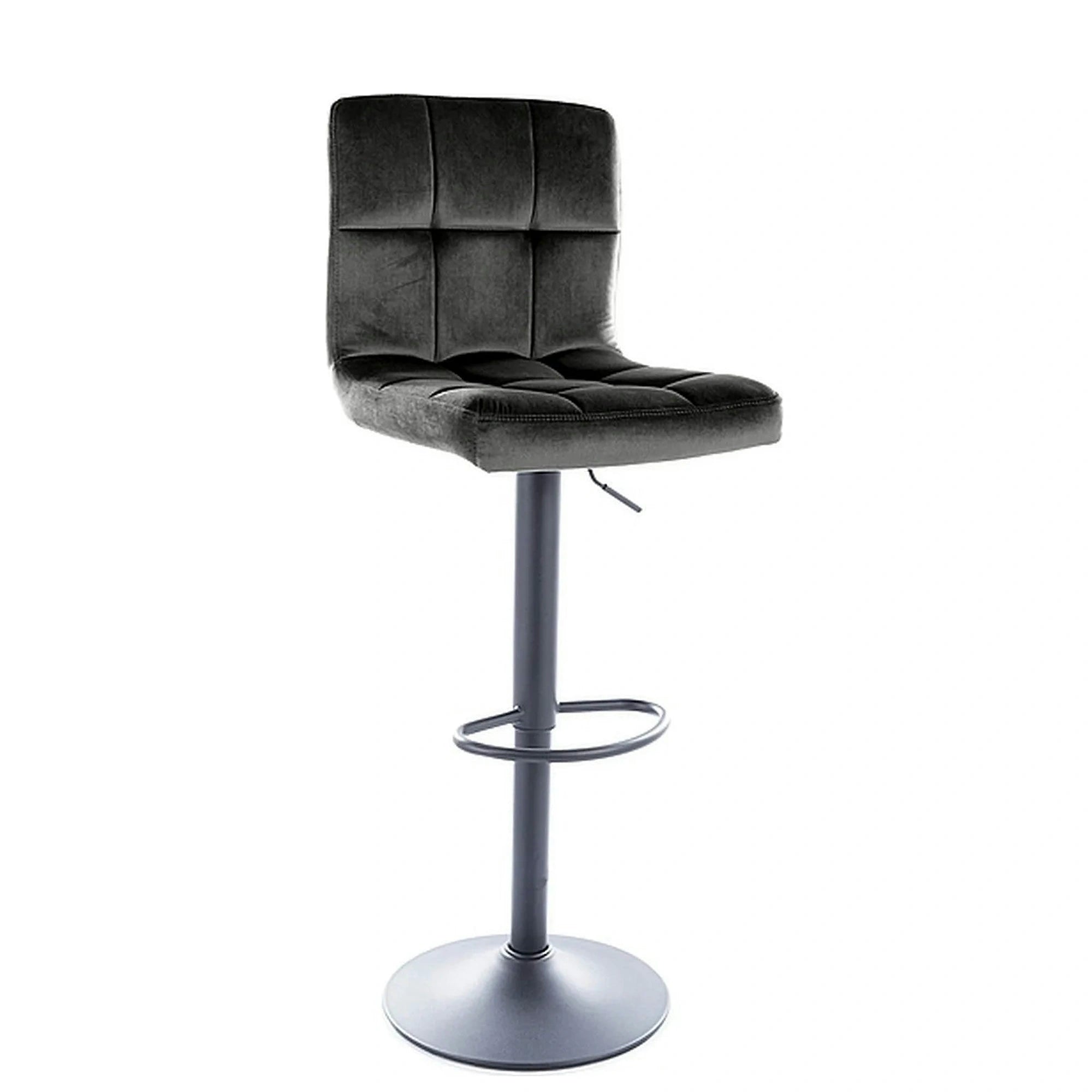 Scaun bar C105, negru - Bluvel 19, stofa catifelata/metal, 42x39x96/117 cm