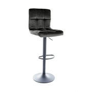 Scaun bar C105, negru - Bluvel 19, stofa catifelata/metal, 42x39x96/117 cm