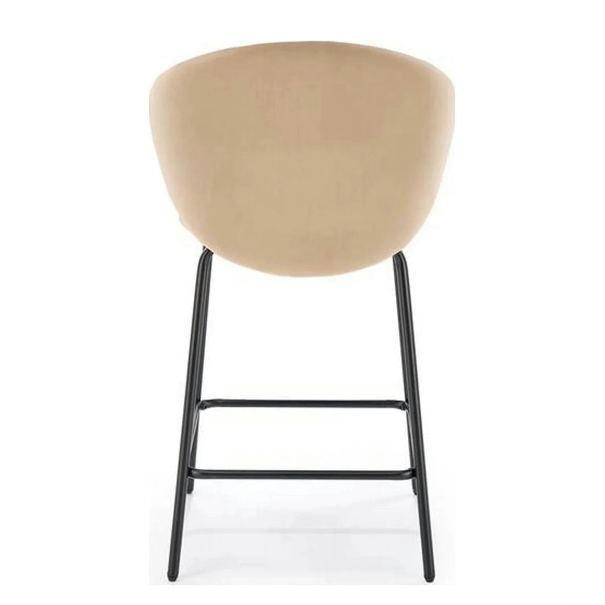 Scaun bar cu spatar inalt H121, bej - Mavel 38/negru, stofa catifelata/metal, 51x50x92 cm