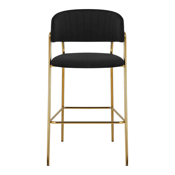 Scaun bar DASMIN TIP 2, negru/auriu, stofa catifelata/metal, 54x54x109 cm