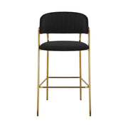 Scaun bar DASMIN TIP 2, negru/auriu, stofa catifelata/metal, 54x54x109 cm