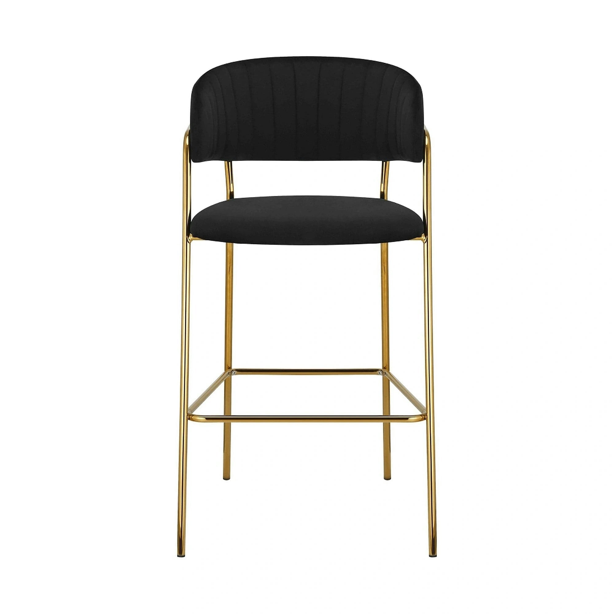 Scaun bar DASMIN TIP 2, negru/auriu, stofa catifelata/metal, 54x54x109 cm