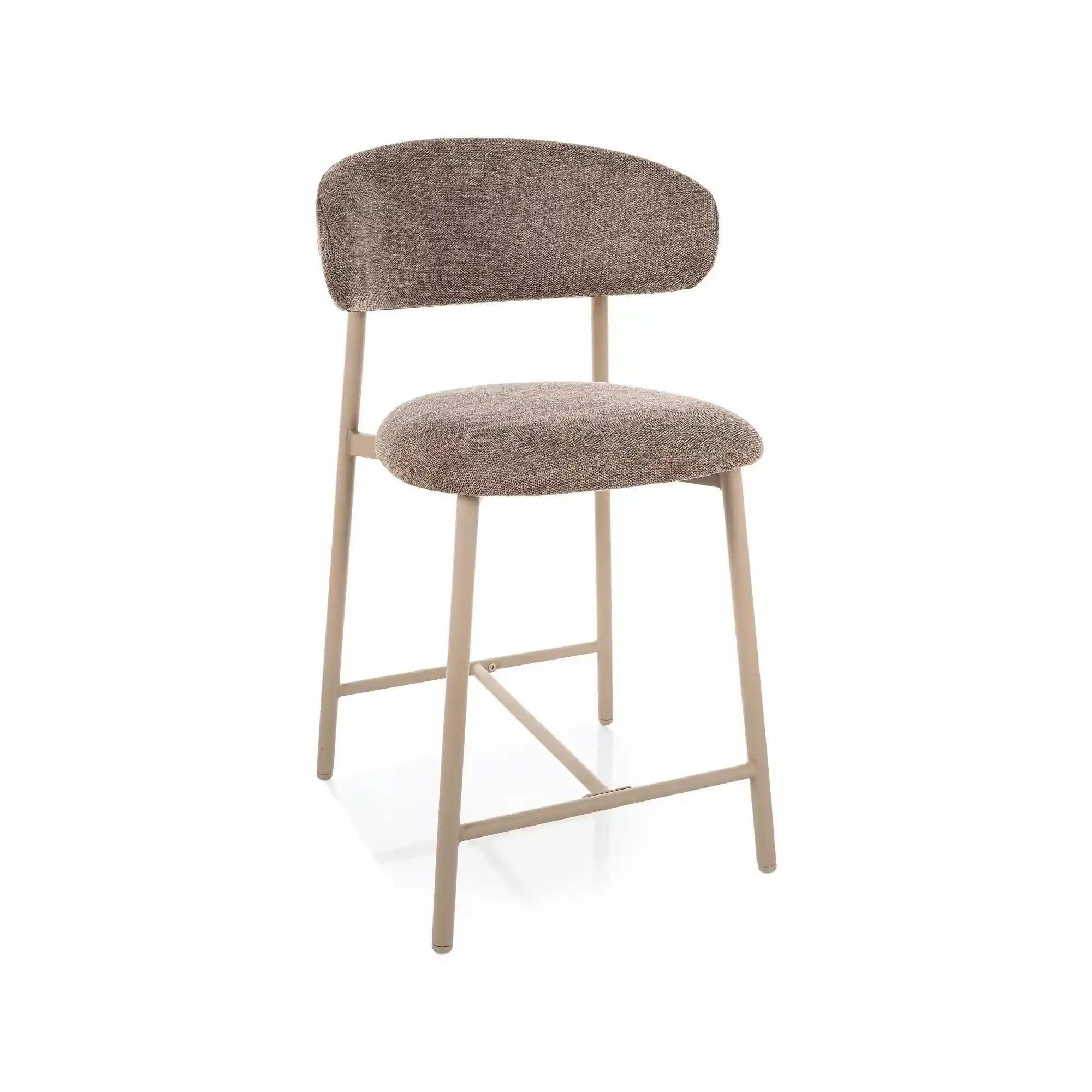 Scaun bar ELTON H-2, bej/cașmir, stofă/metal, 43x45x91 cm