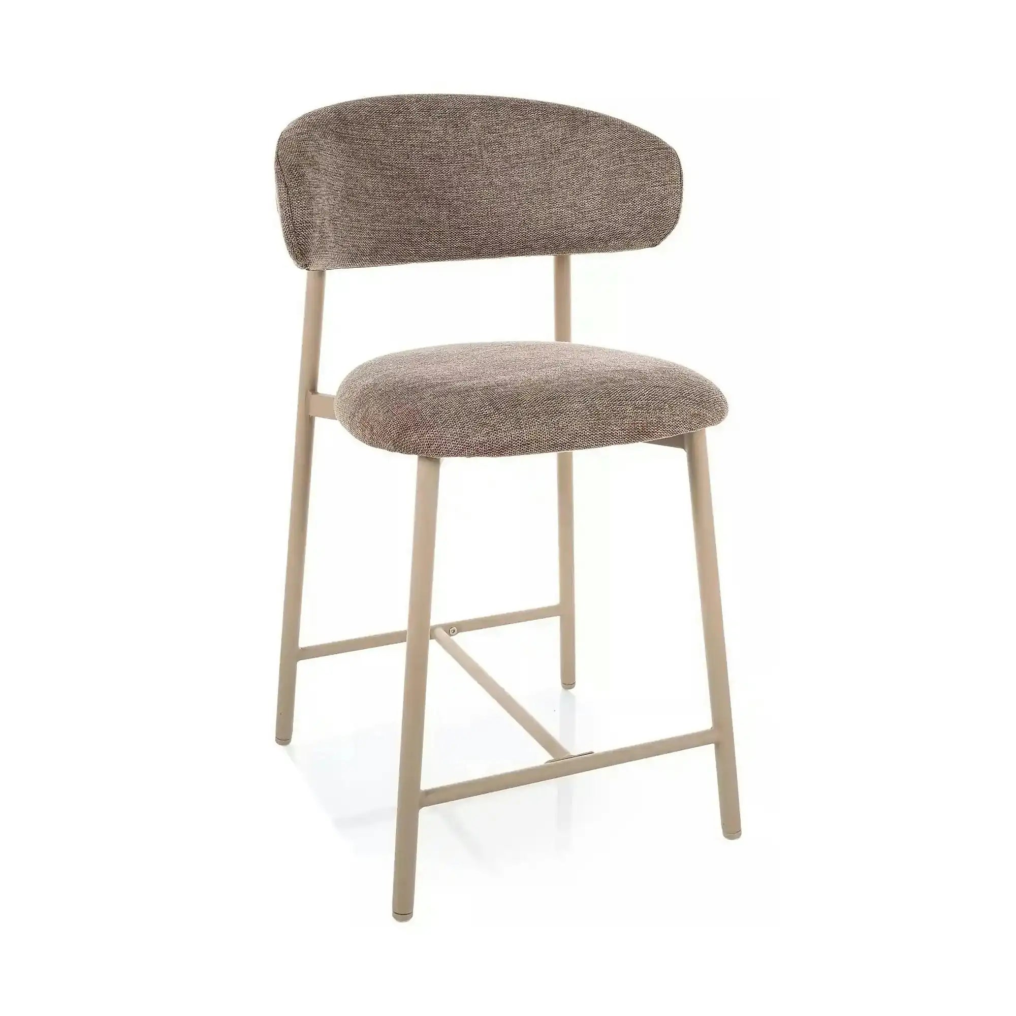 Scaun bar ELTON H-2, bej/cașmir, stofă/metal, 43x45x91 cm