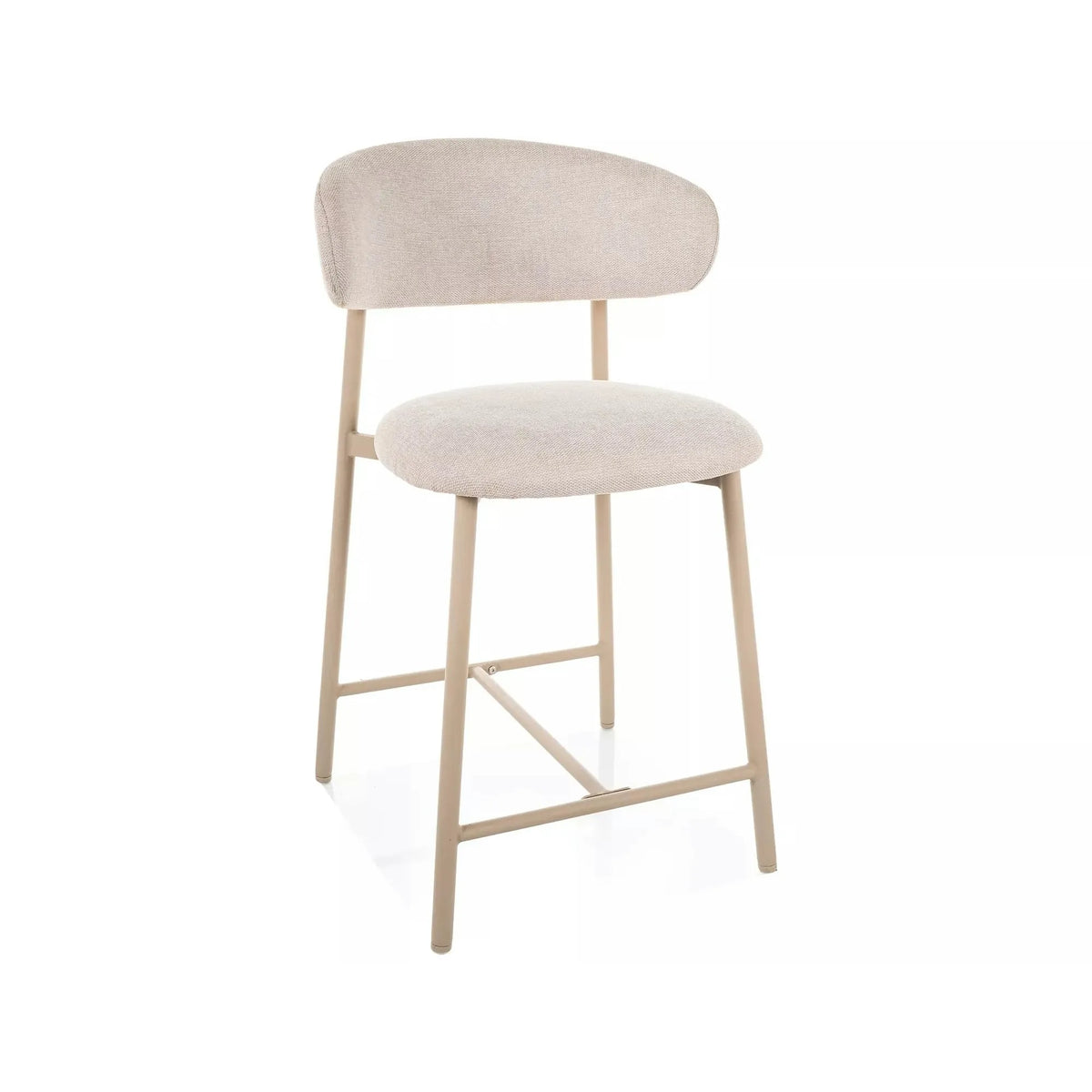 Scaun bar ELTON H-2, bej deschis/cașmir, stofă/metal, 43x45x91 cm