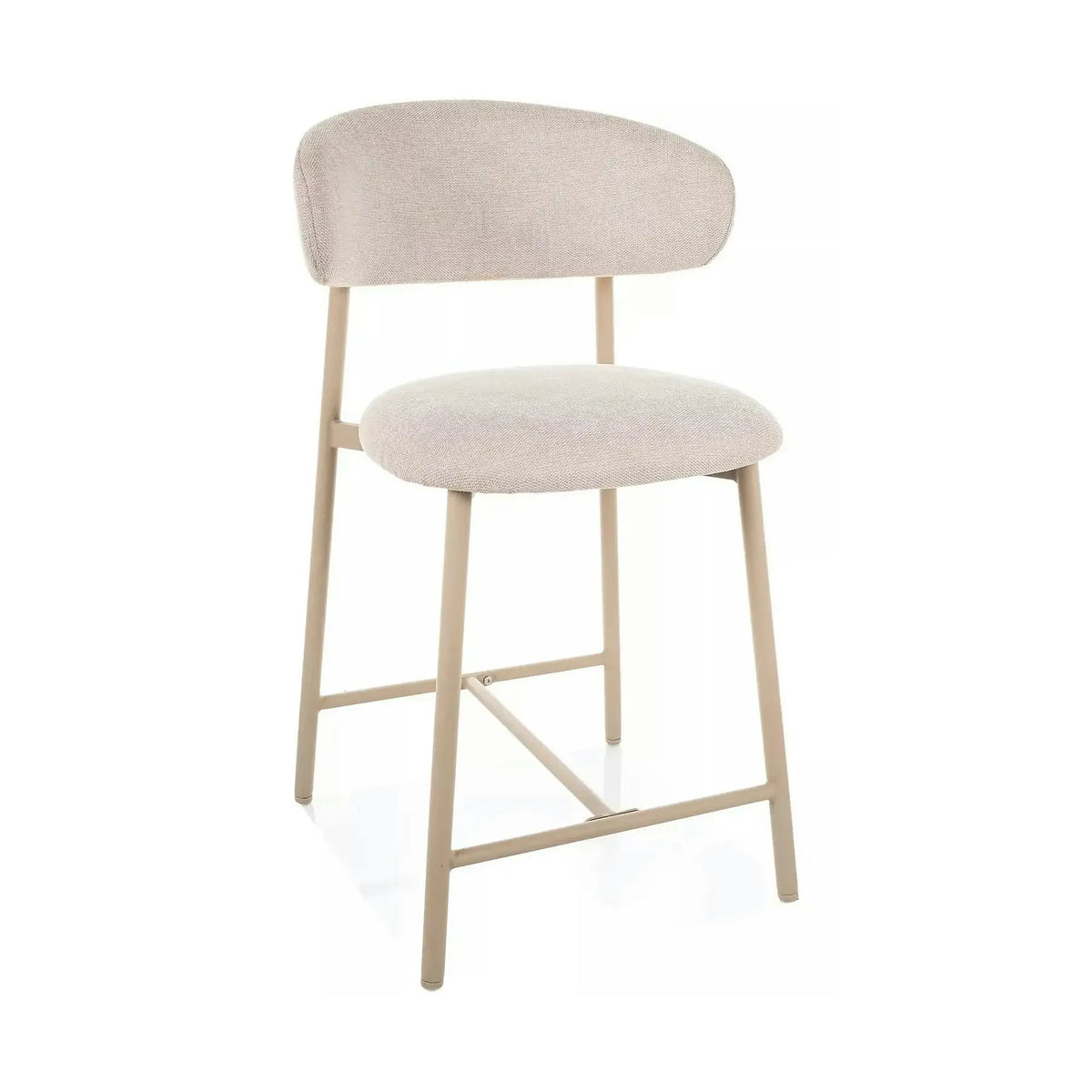 Scaun bar ELTON H-2, bej deschis/cașmir, stofă/metal, 43x45x91 cm