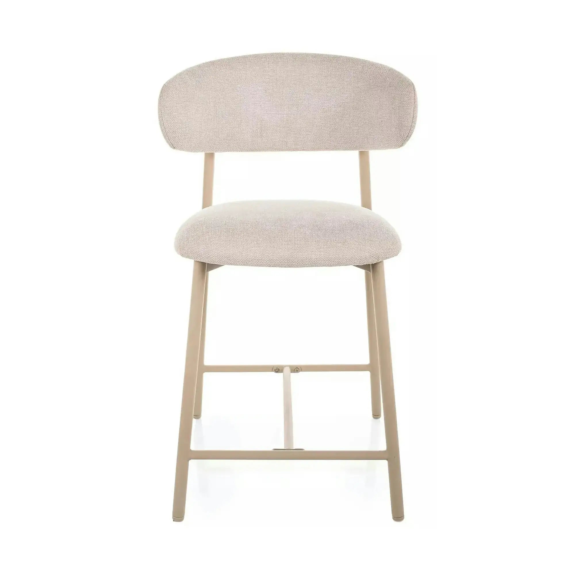 Scaun bar ELTON H-2, bej deschis/cașmir, stofă/metal, 43x45x91 cm