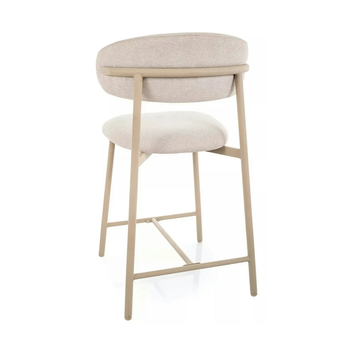 Scaun bar ELTON H-2, bej deschis/cașmir, stofă/metal, 43x45x91 cm
