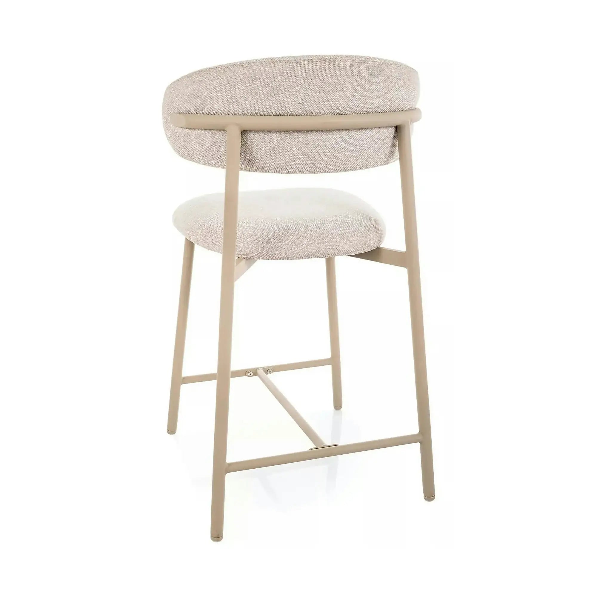 Scaun bar ELTON H-2, bej deschis/cașmir, stofă/metal, 43x45x91 cm