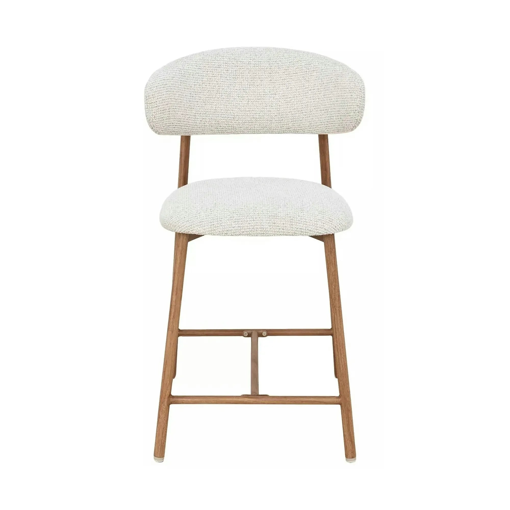 Scaun bar ELTON H-2, bej deschis/stejar, stofă/metal, 43x45x91 cm