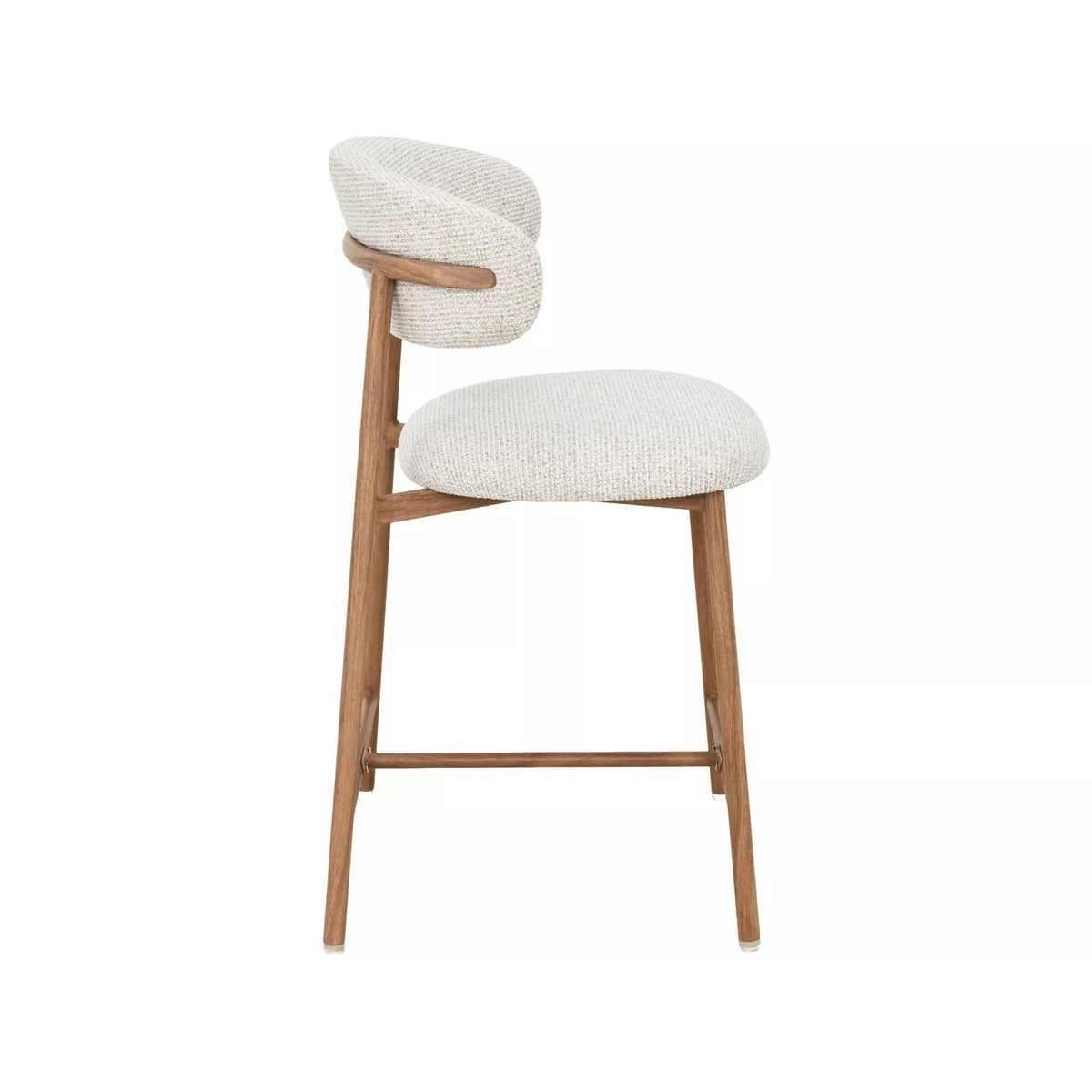 Scaun bar ELTON H-2, bej deschis/stejar, stofă/metal, 43x45x91 cm