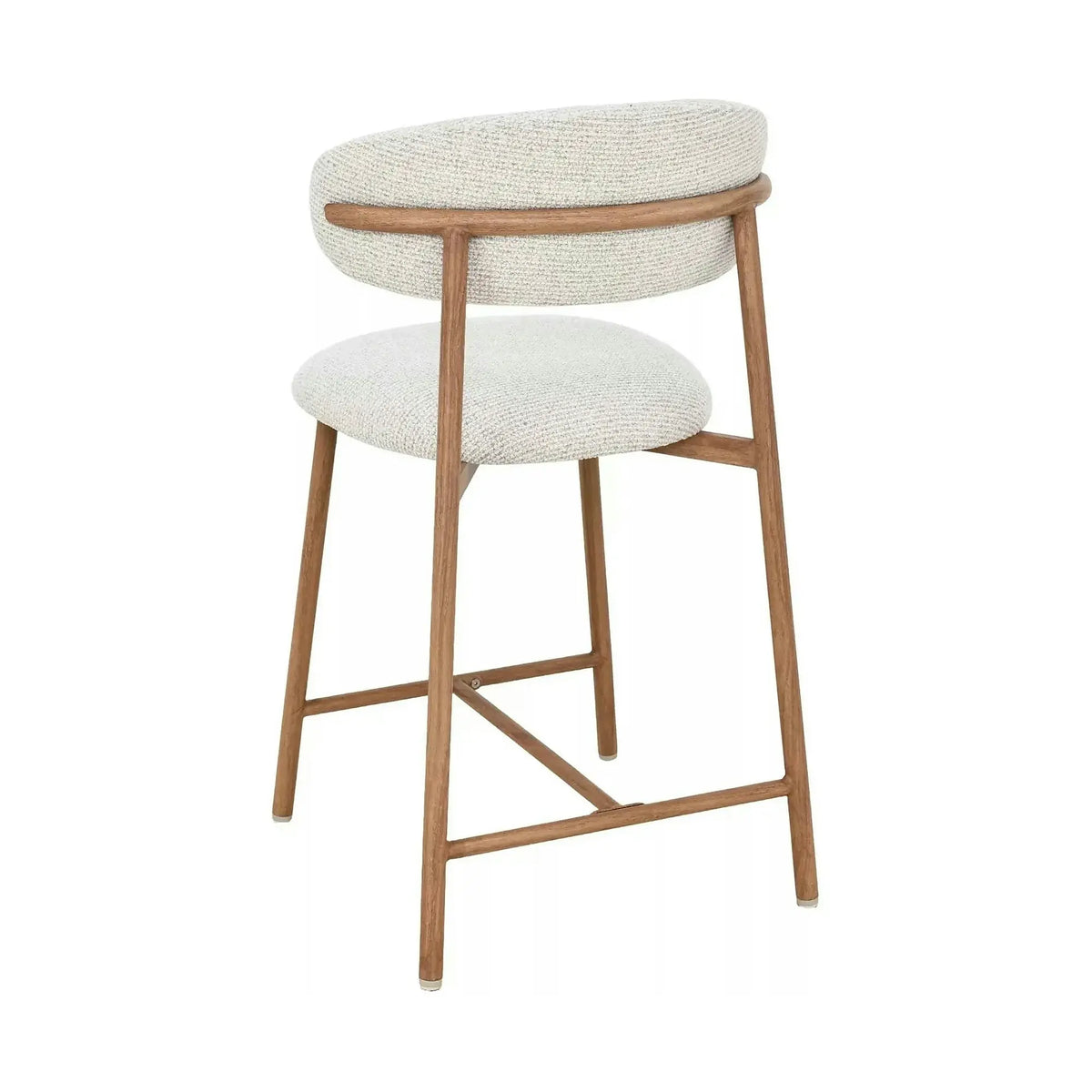 Scaun bar ELTON H-2, bej deschis/stejar, stofă/metal, 43x45x91 cm