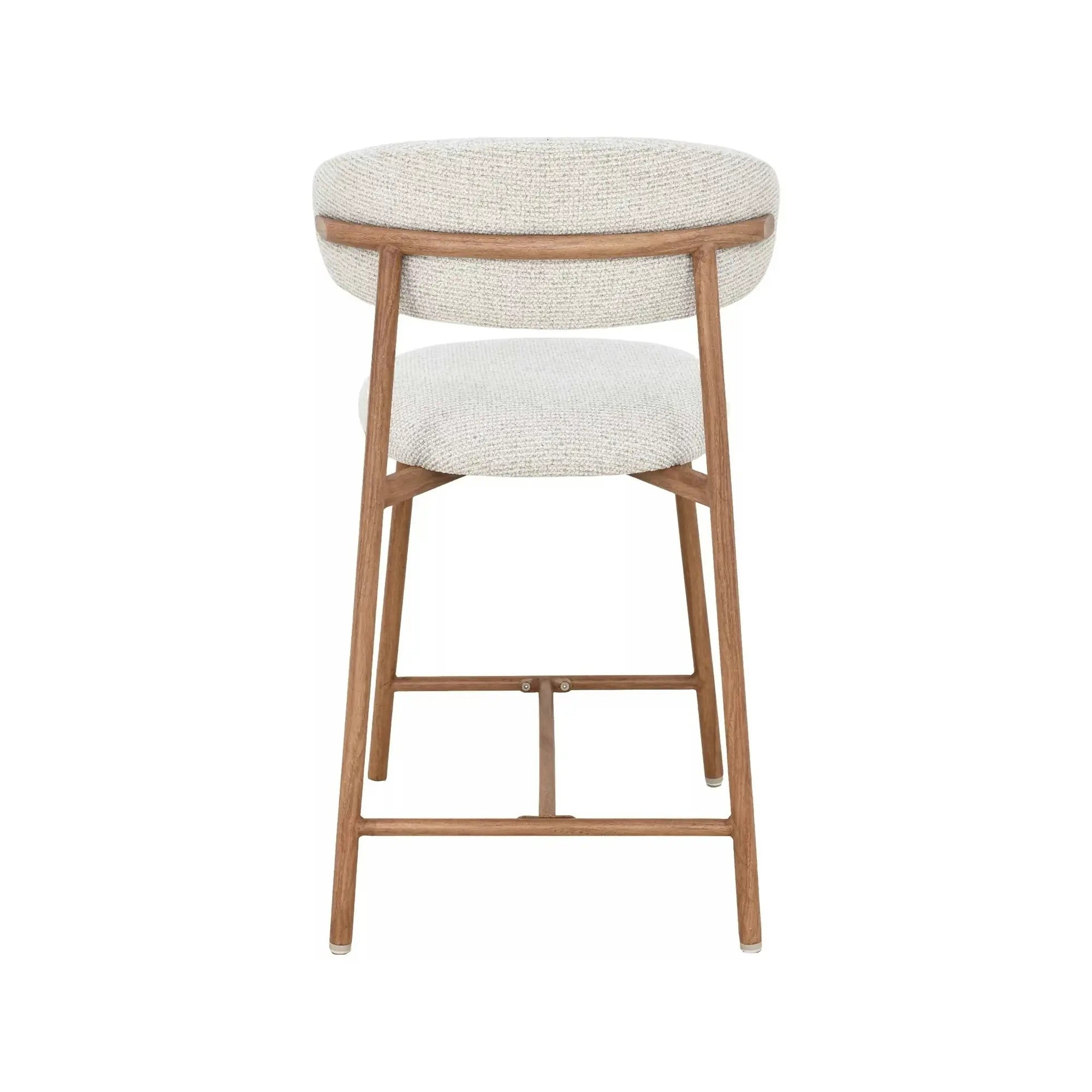 Scaun bar ELTON H-2, bej deschis/stejar, stofă/metal, 43x45x91 cm