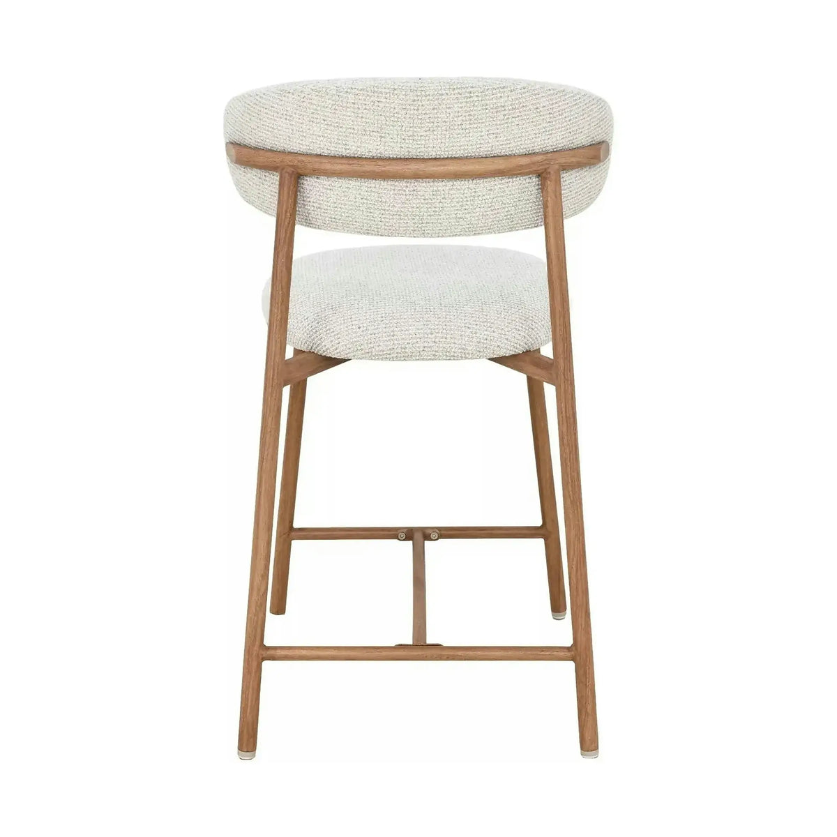 Scaun bar ELTON H-2, bej deschis/stejar, stofă/metal, 43x45x91 cm
