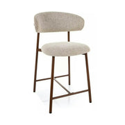 Scaun bar ELTON H-2, bej/nuc, stofă/metal, 43x45x91 cm