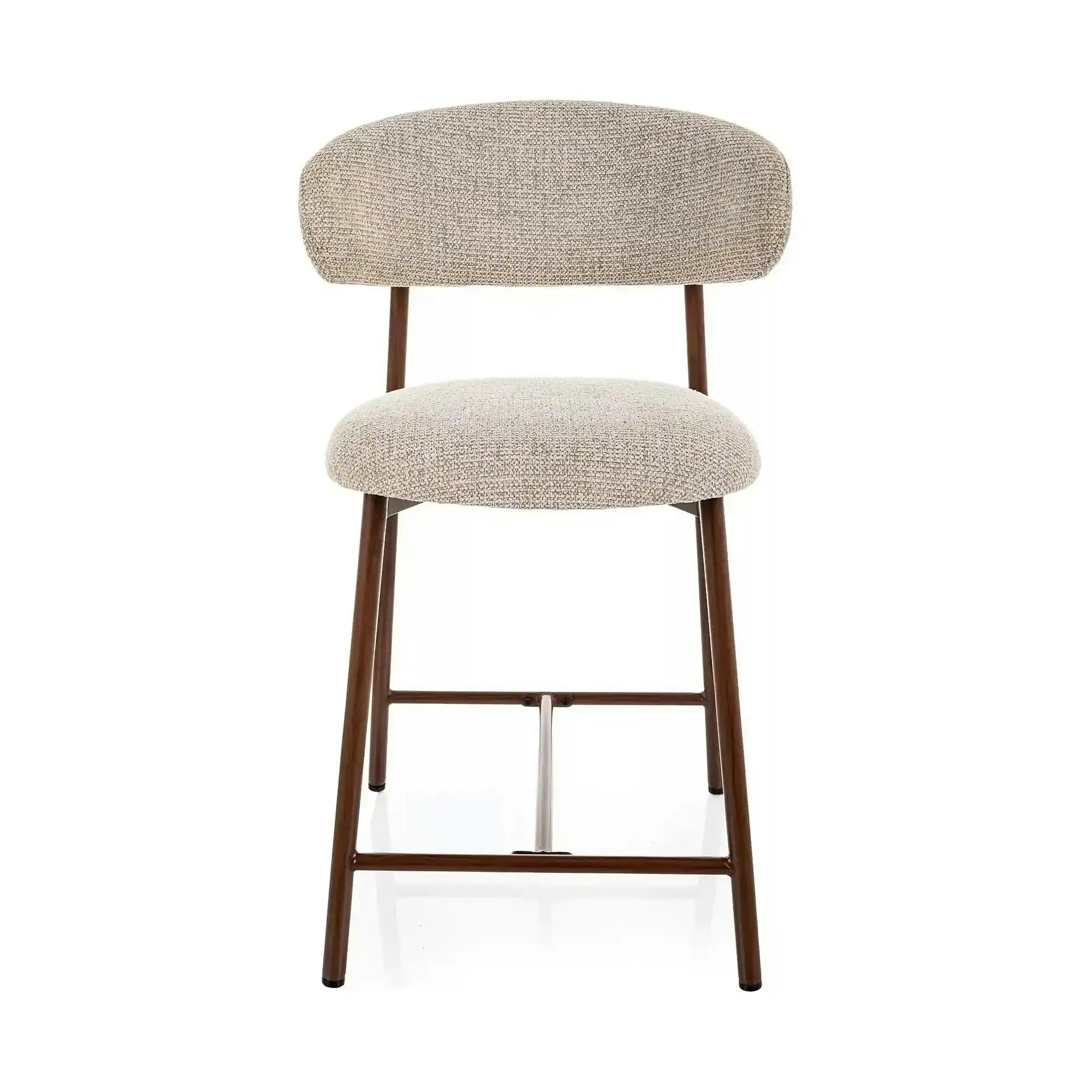 Scaun bar ELTON H-2, bej/nuc, stofă/metal, 43x45x91 cm