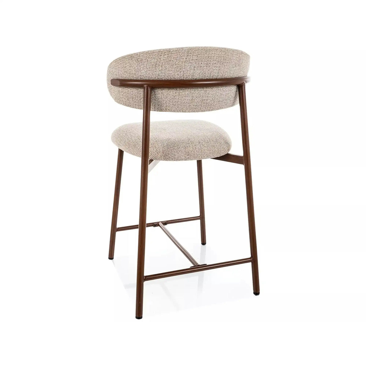 Scaun bar ELTON H-2, bej/nuc, stofă/metal, 43x45x91 cm