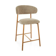 Scaun bar ELTON H-2, bej/stejar, stofă/metal, 43x45x91 cm