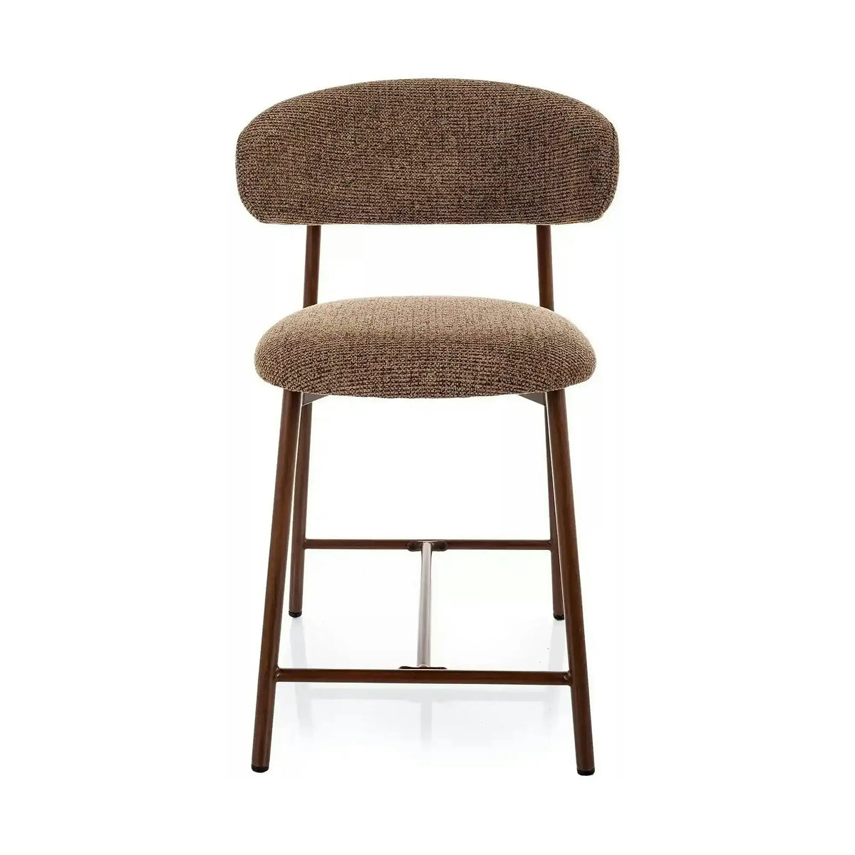 Scaun bar ELTON H-2, cappuccino/nuc, stofă/metal, 43x45x91 cm