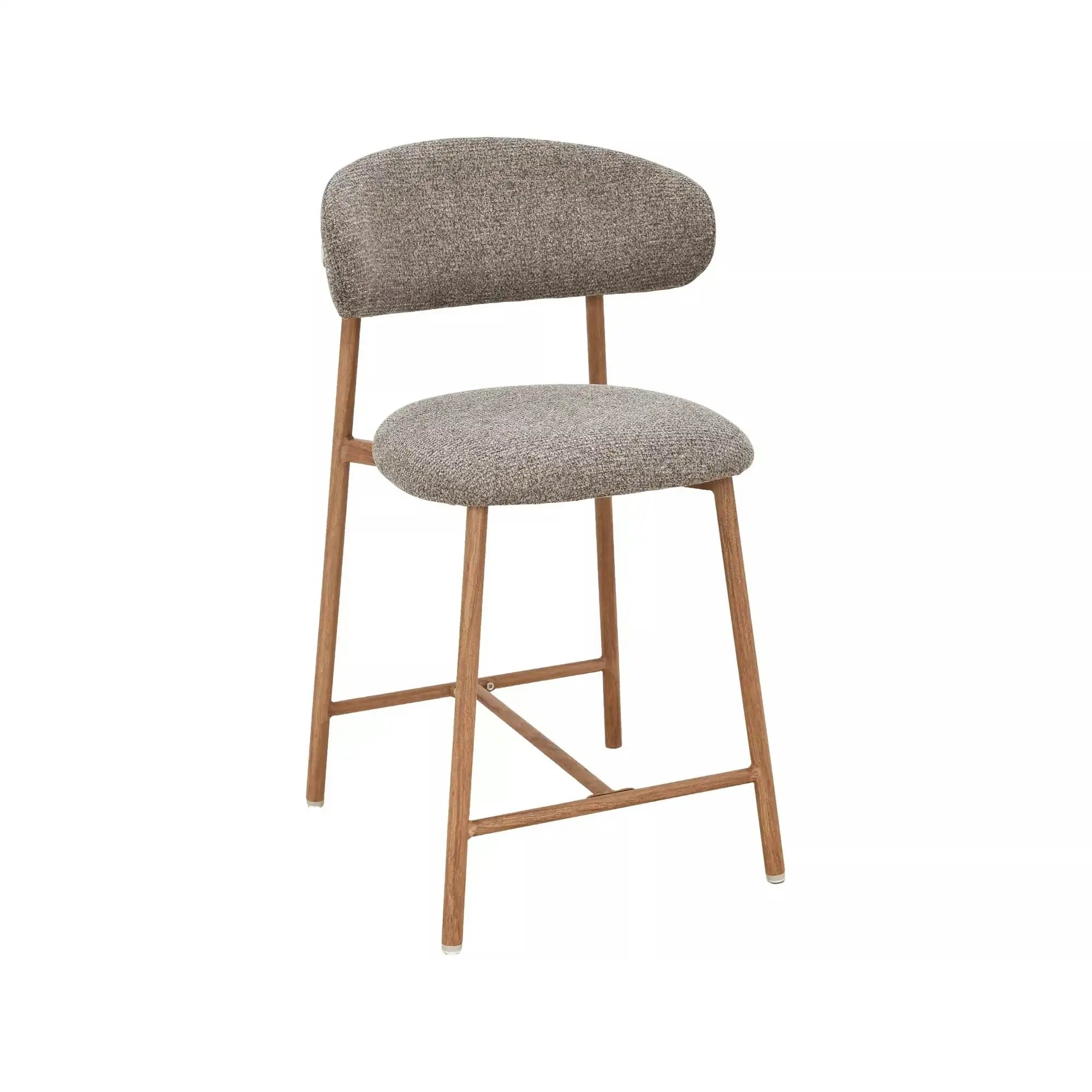 Scaun bar ELTON H-2, cappuccino/stejar, stofă/metal, 43x45x91 cm