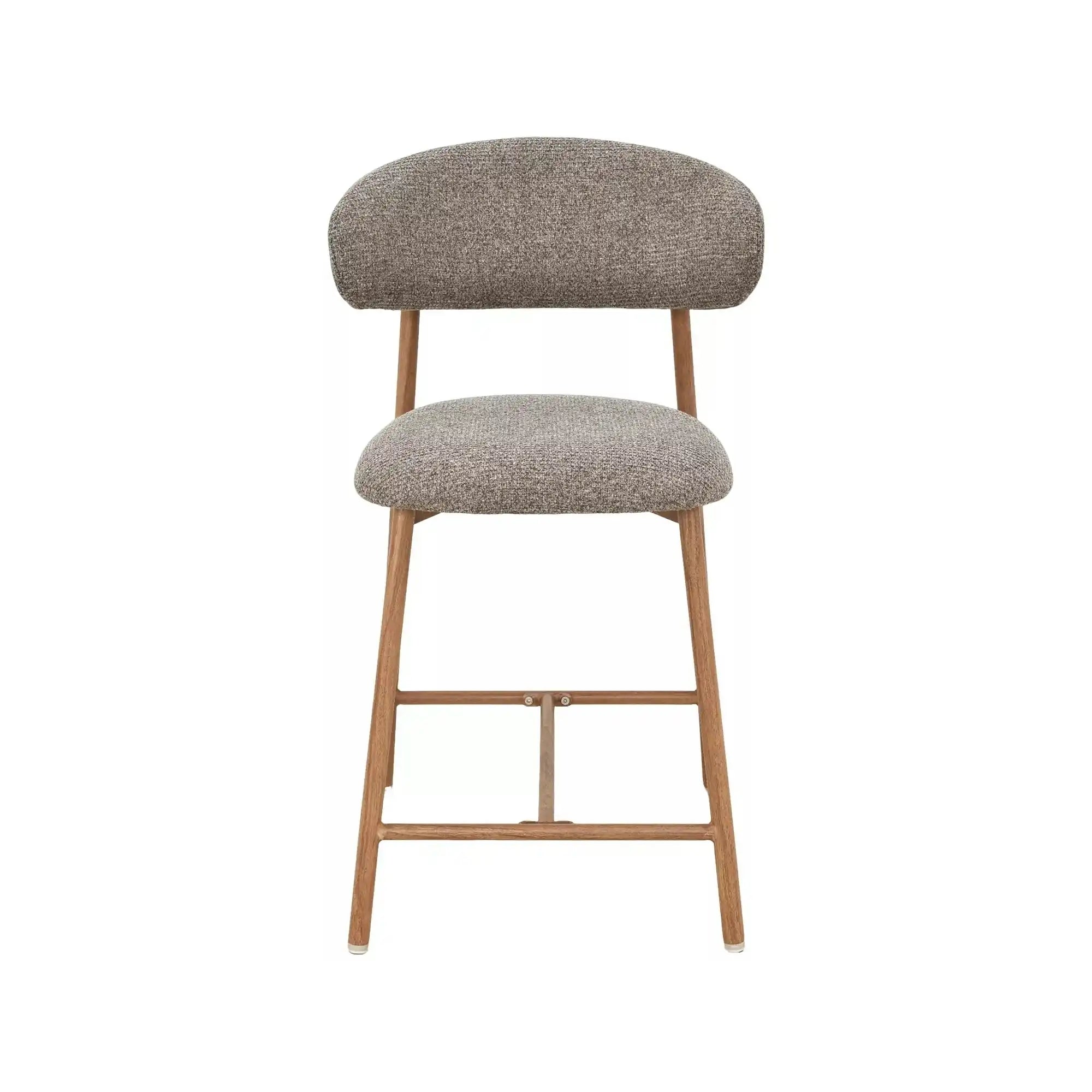 Scaun bar ELTON H-2, cappuccino/stejar, stofă/metal, 43x45x91 cm