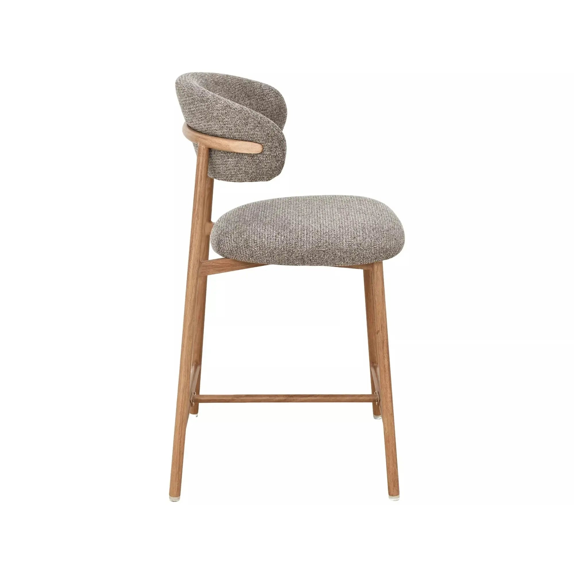 Scaun bar ELTON H-2, cappuccino/stejar, stofă/metal, 43x45x91 cm
