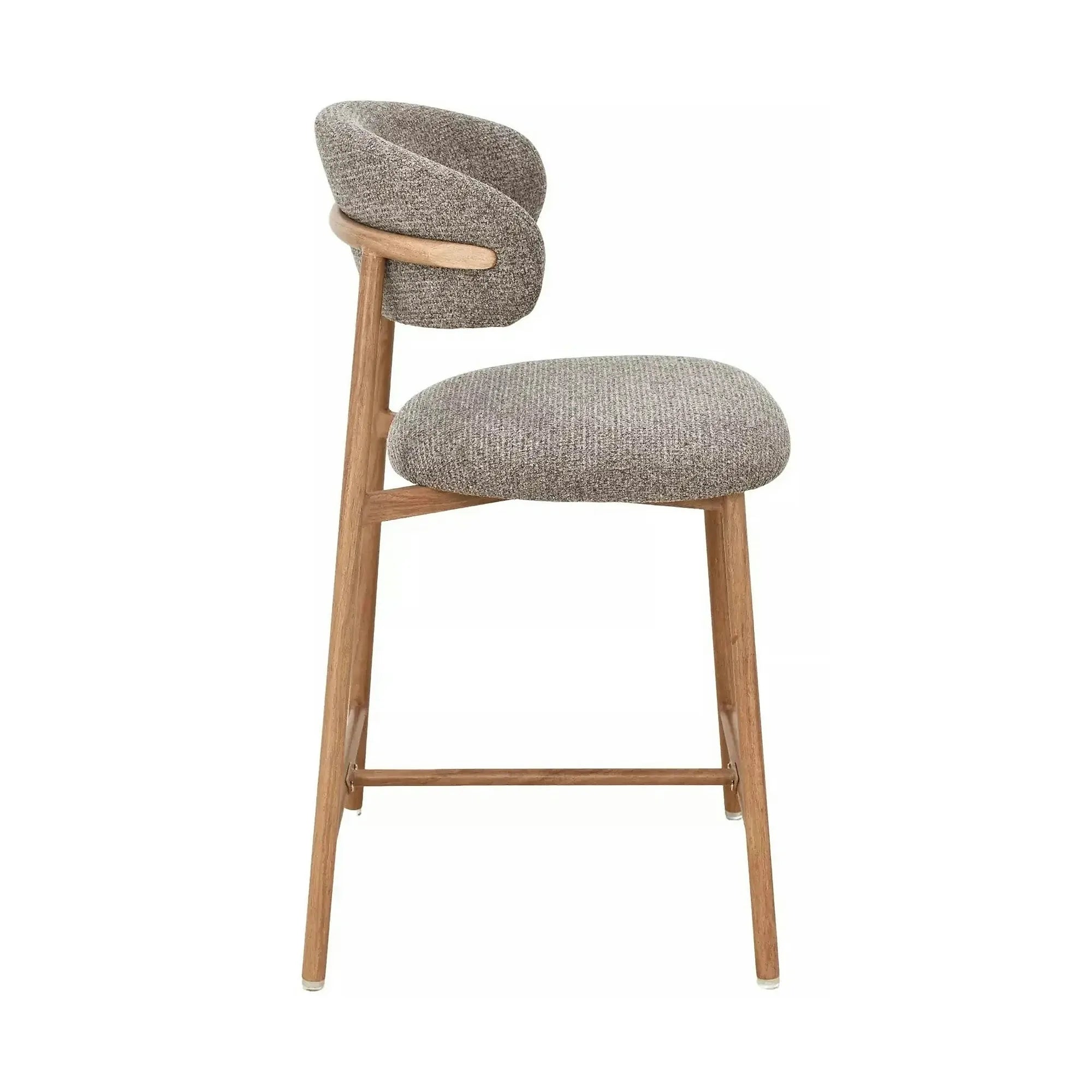 Scaun bar ELTON H-2, cappuccino/stejar, stofă/metal, 43x45x91 cm