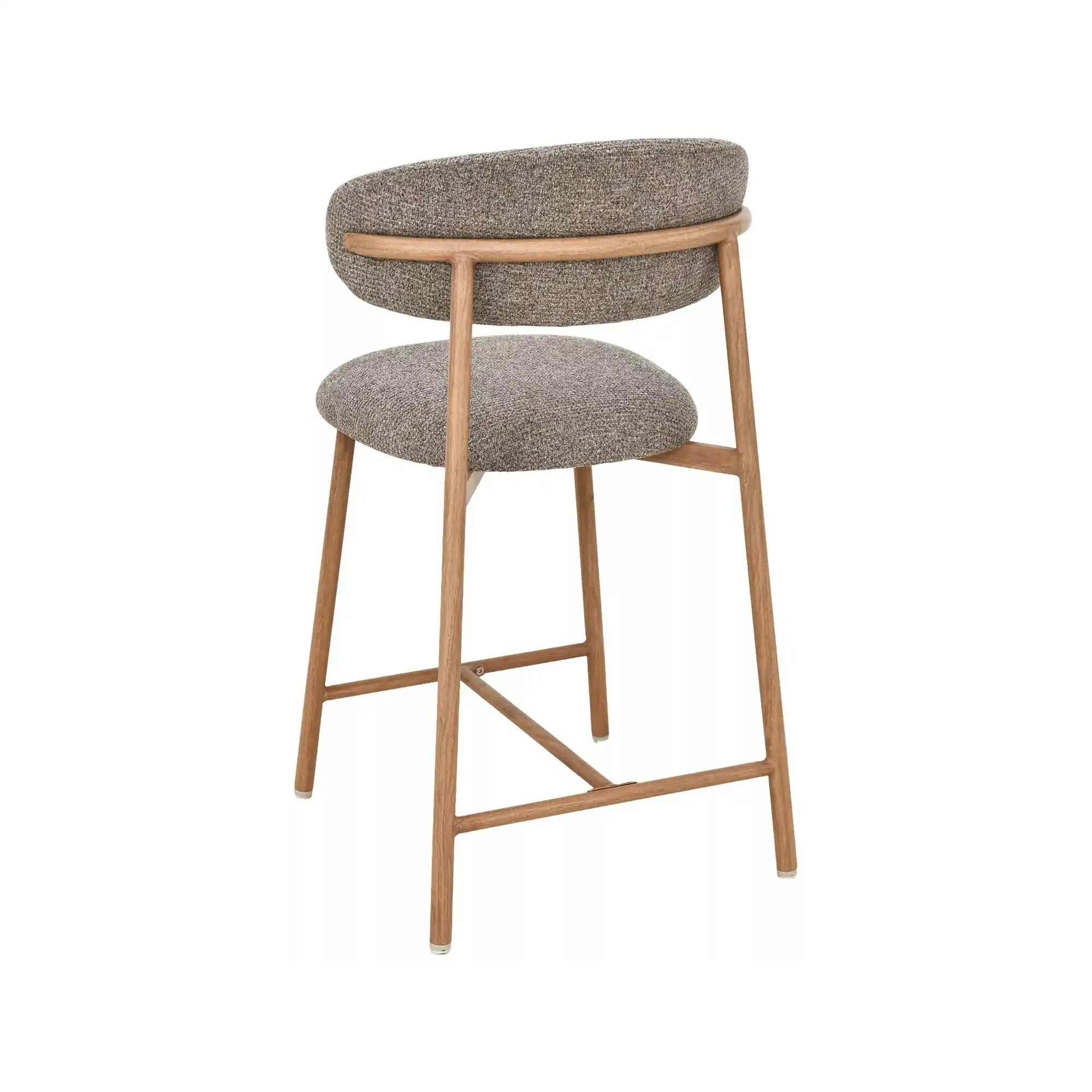 Scaun bar ELTON H-2, cappuccino/stejar, stofă/metal, 43x45x91 cm