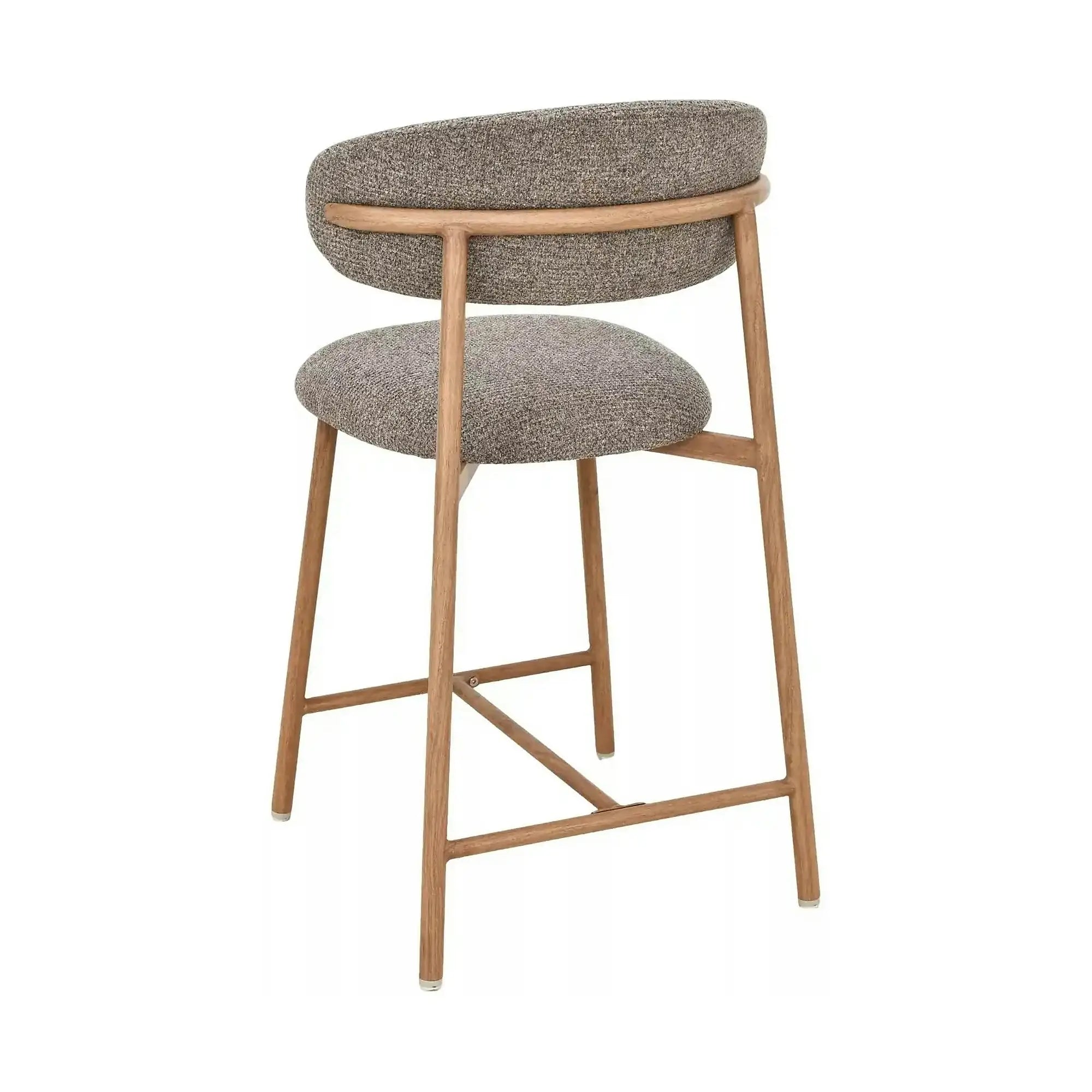 Scaun bar ELTON H-2, cappuccino/stejar, stofă/metal, 43x45x91 cm
