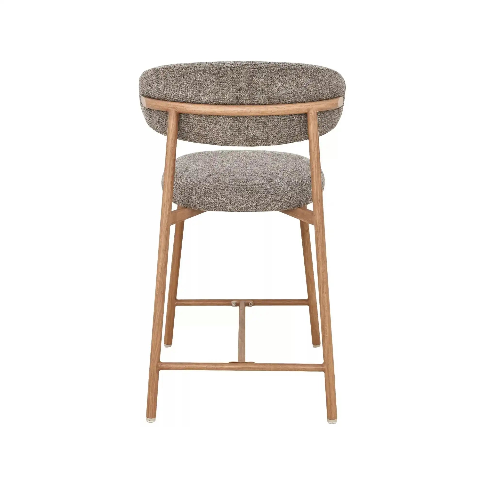 Scaun bar ELTON H-2, cappuccino/stejar, stofă/metal, 43x45x91 cm