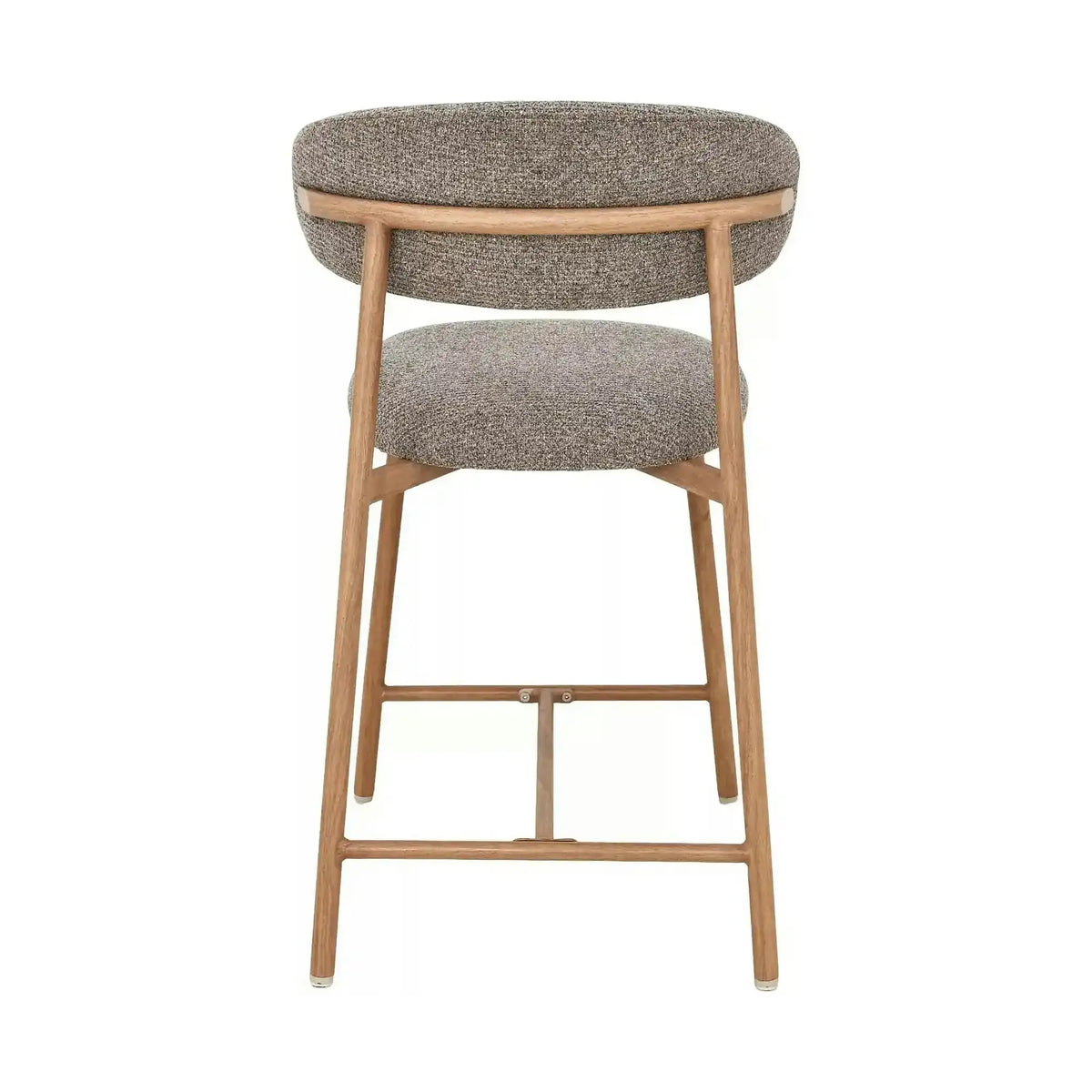 Scaun bar ELTON H-2, cappuccino/stejar, stofă/metal, 43x45x91 cm