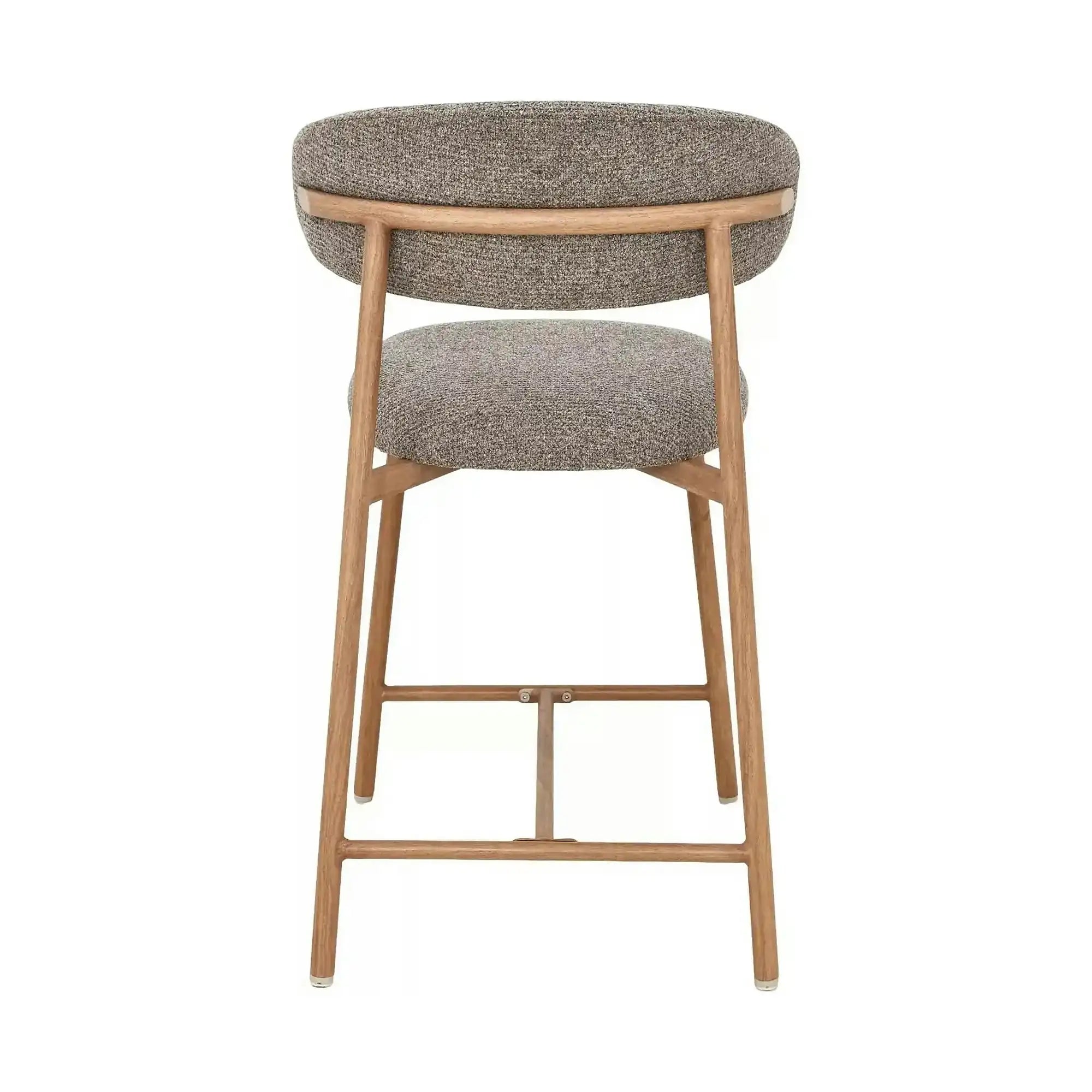 Scaun bar ELTON H-2, cappuccino/stejar, stofă/metal, 43x45x91 cm