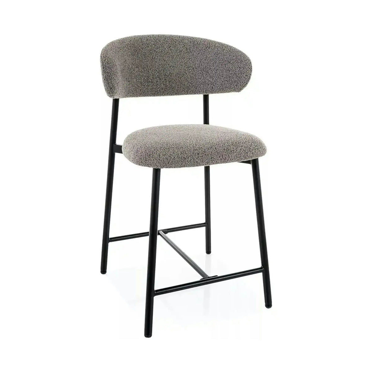 Scaun bar ELTON H-2, gri/negru, stofă/metal, 43x45x91 cm
