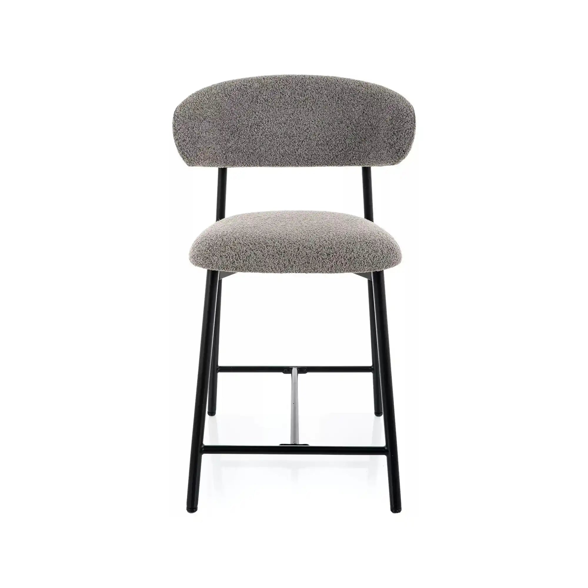 Scaun bar ELTON H-2, gri/negru, stofă/metal, 43x45x91 cm