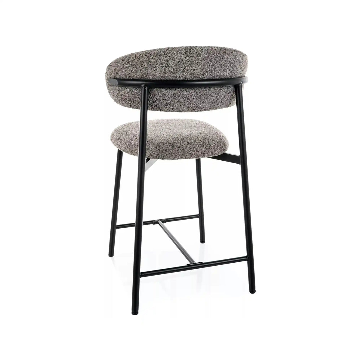 Scaun bar ELTON H-2, gri/negru, stofă/metal, 43x45x91 cm