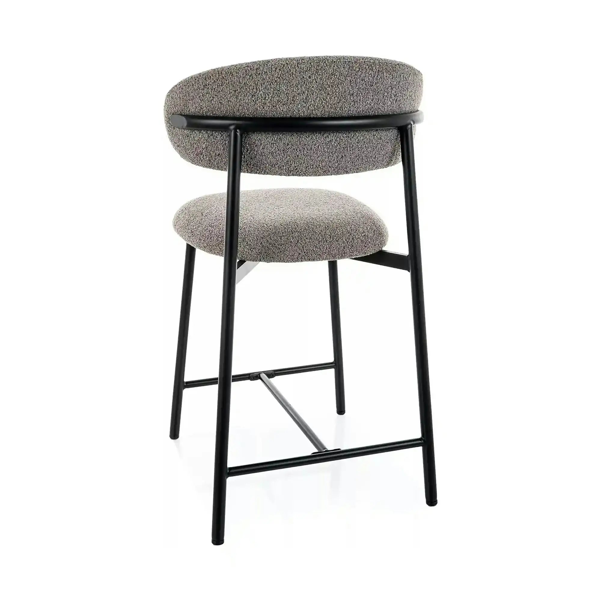 Scaun bar ELTON H-2, gri/negru, stofă/metal, 43x45x91 cm
