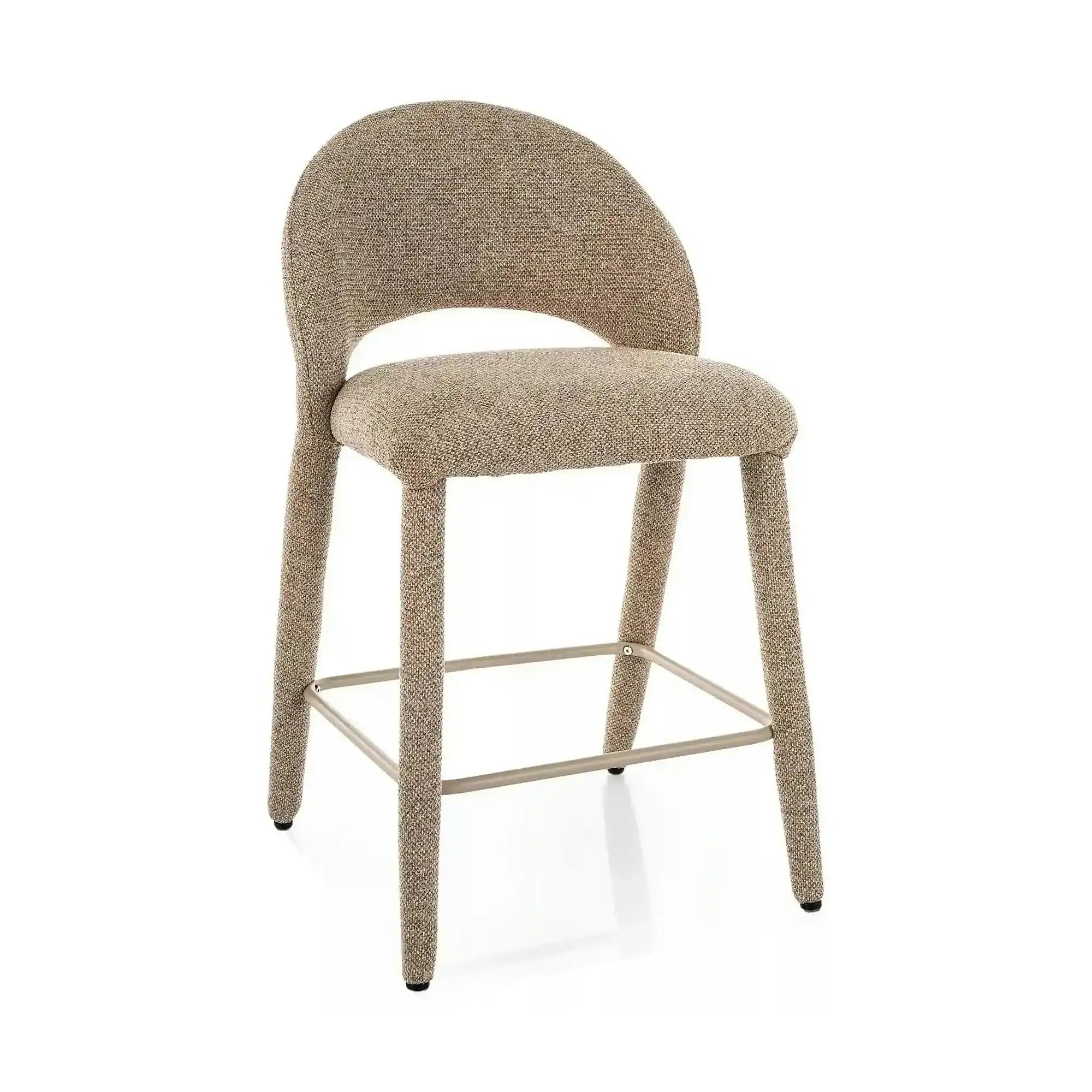 Scaun bar FLO H-2, bej, stofă/metal, 50x45x90 cm