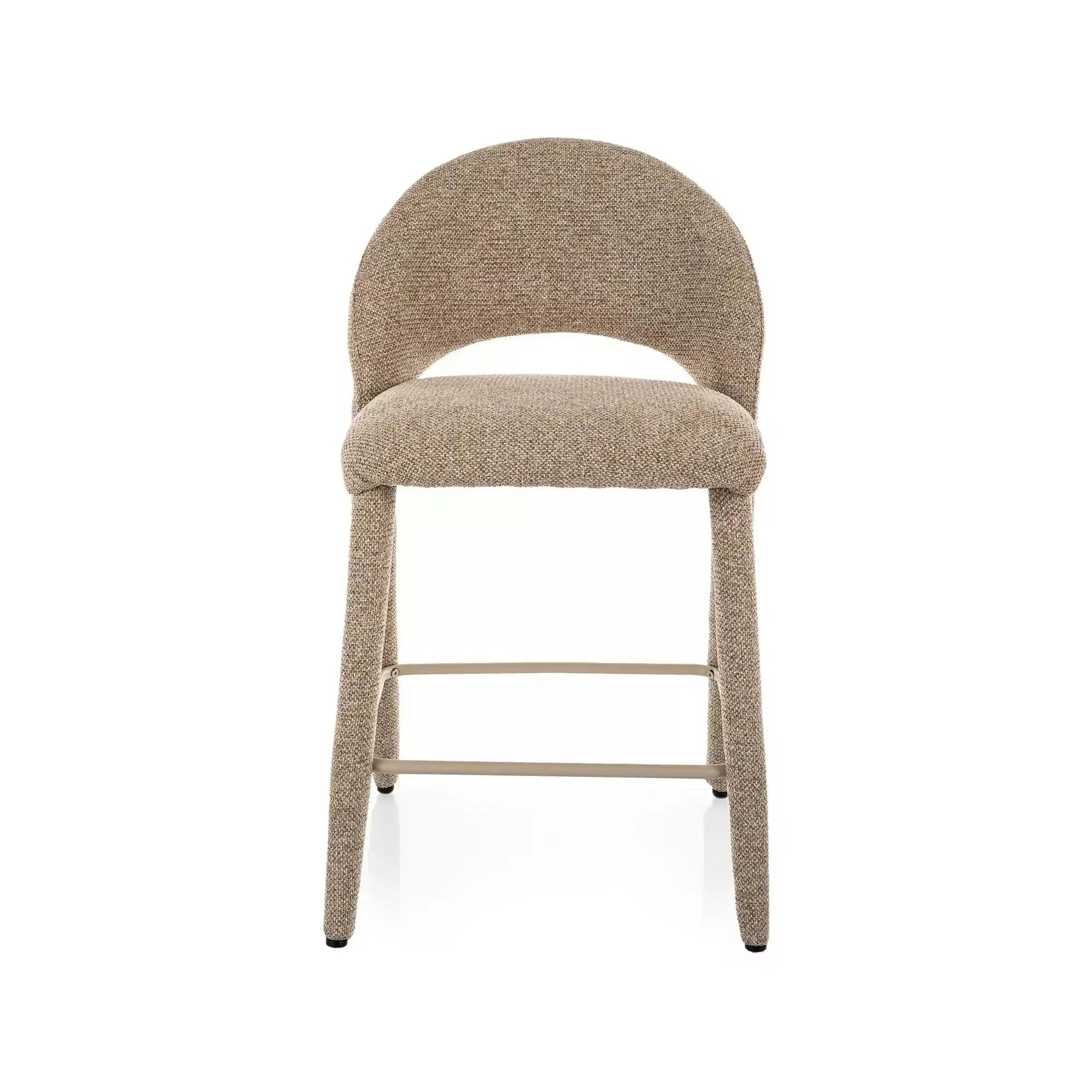 Scaun bar FLO H-2, bej, stofă/metal, 50x45x90 cm