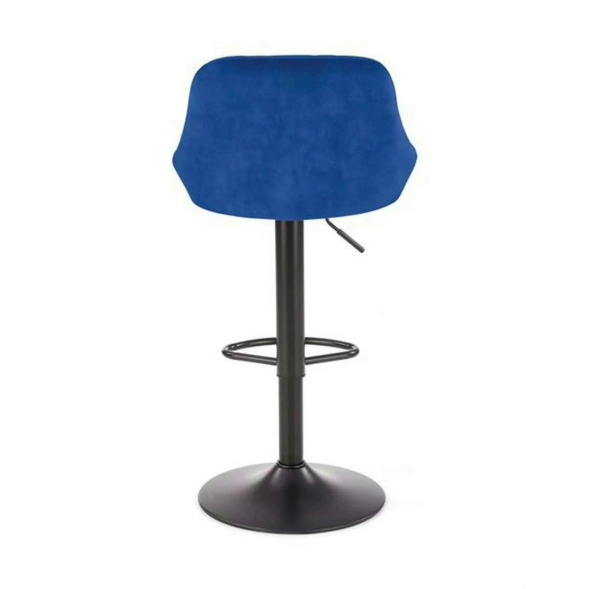 Scaun bar H101, albastru/negru, stofa catifelata/metal, 47x45x84/106 cm