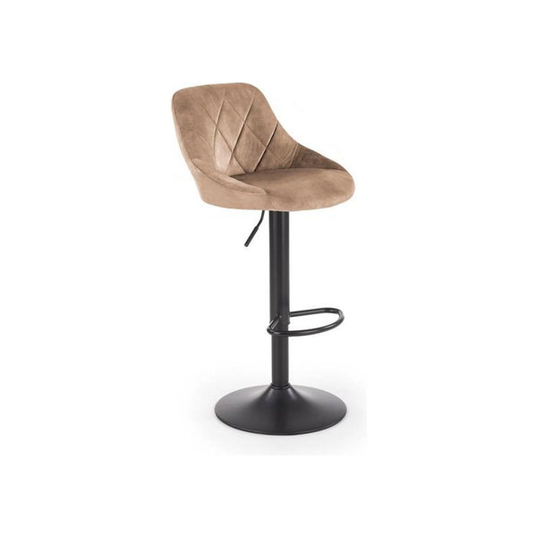 Scaun bar H101, bej/negru, stofa catifelata/metal, 47x45x84/106 cm