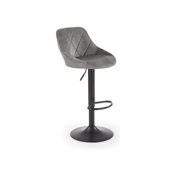 Scaun bar H101, stofa catifelata gri - Bluvel 14, 47x45x106 cm