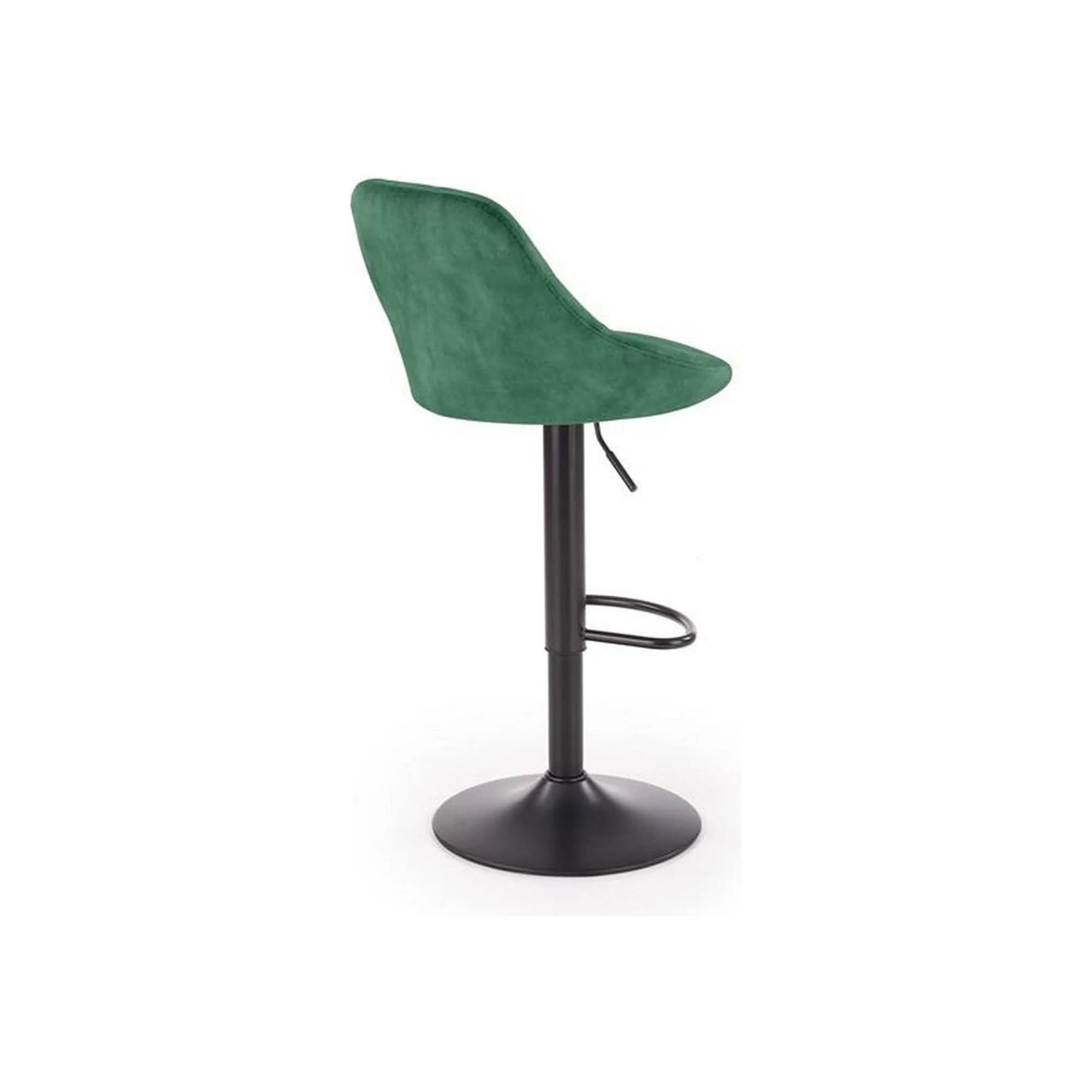 Scaun bar H101, verde inchis/negru, stofa catifelata/metal, 47x45x84/106 cm