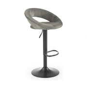 Scaun bar H102, gri - Bluvel14/negru, stofa catifelata/otel, 53x48x78/100 cm