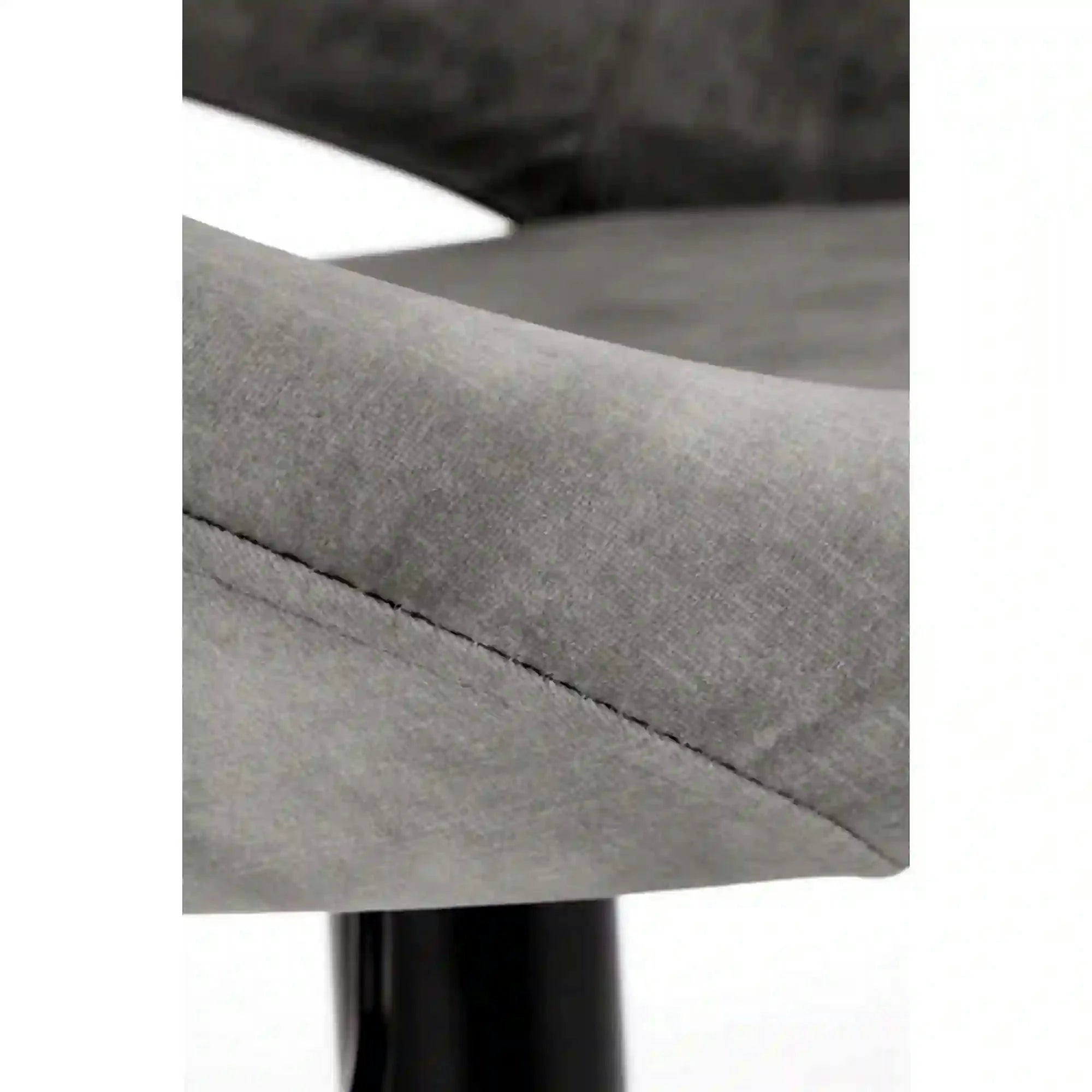 Scaun bar H102, gri - Bluvel14/negru, stofa catifelata/otel, 53x48x78/100 cm