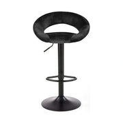 Scaun bar H102, negru, stofa catifelata/otel, 53x48x78/100 cm