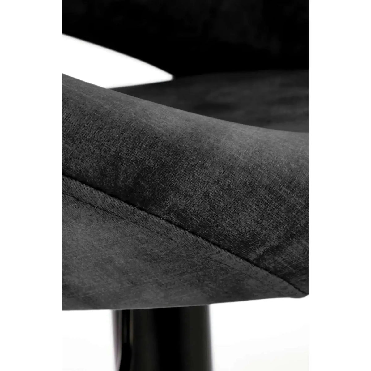 Scaun bar H102, negru, stofa catifelata/otel, 53x48x78/100 cm