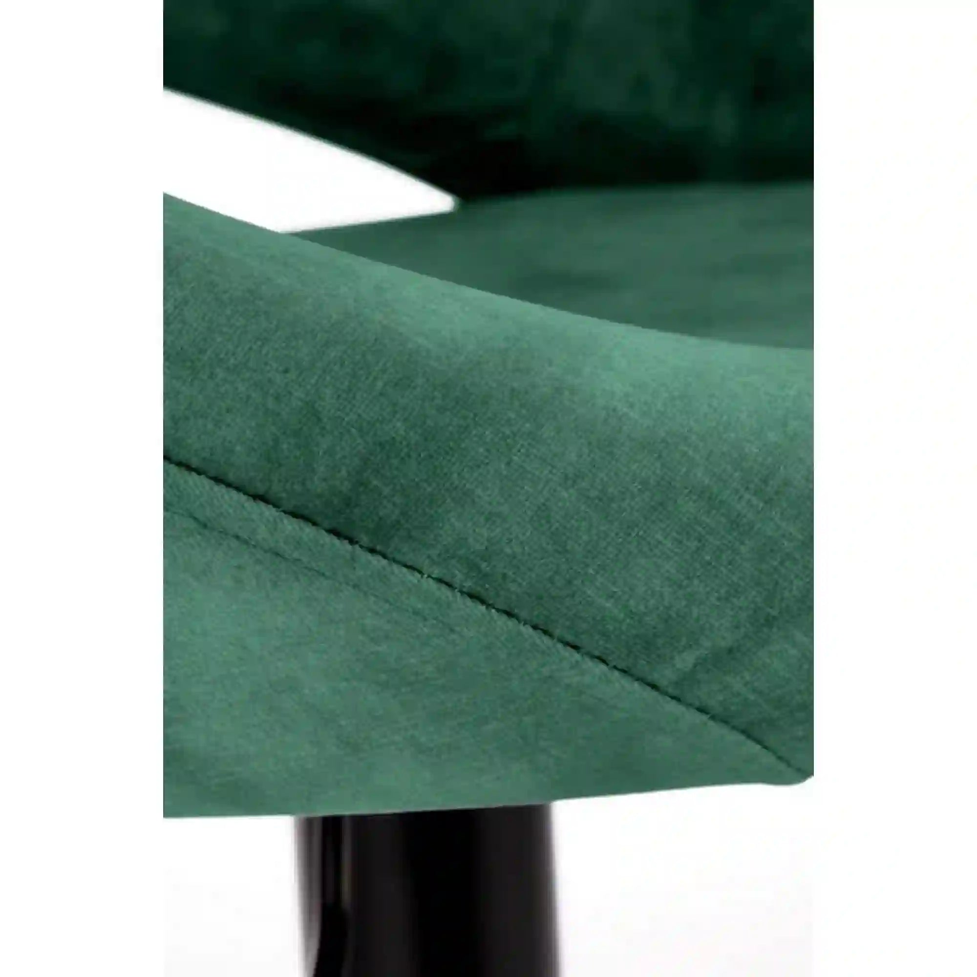 Scaun bar H102, verde inchis/negru, stofa catifelata/otel, 53x48x100 cm